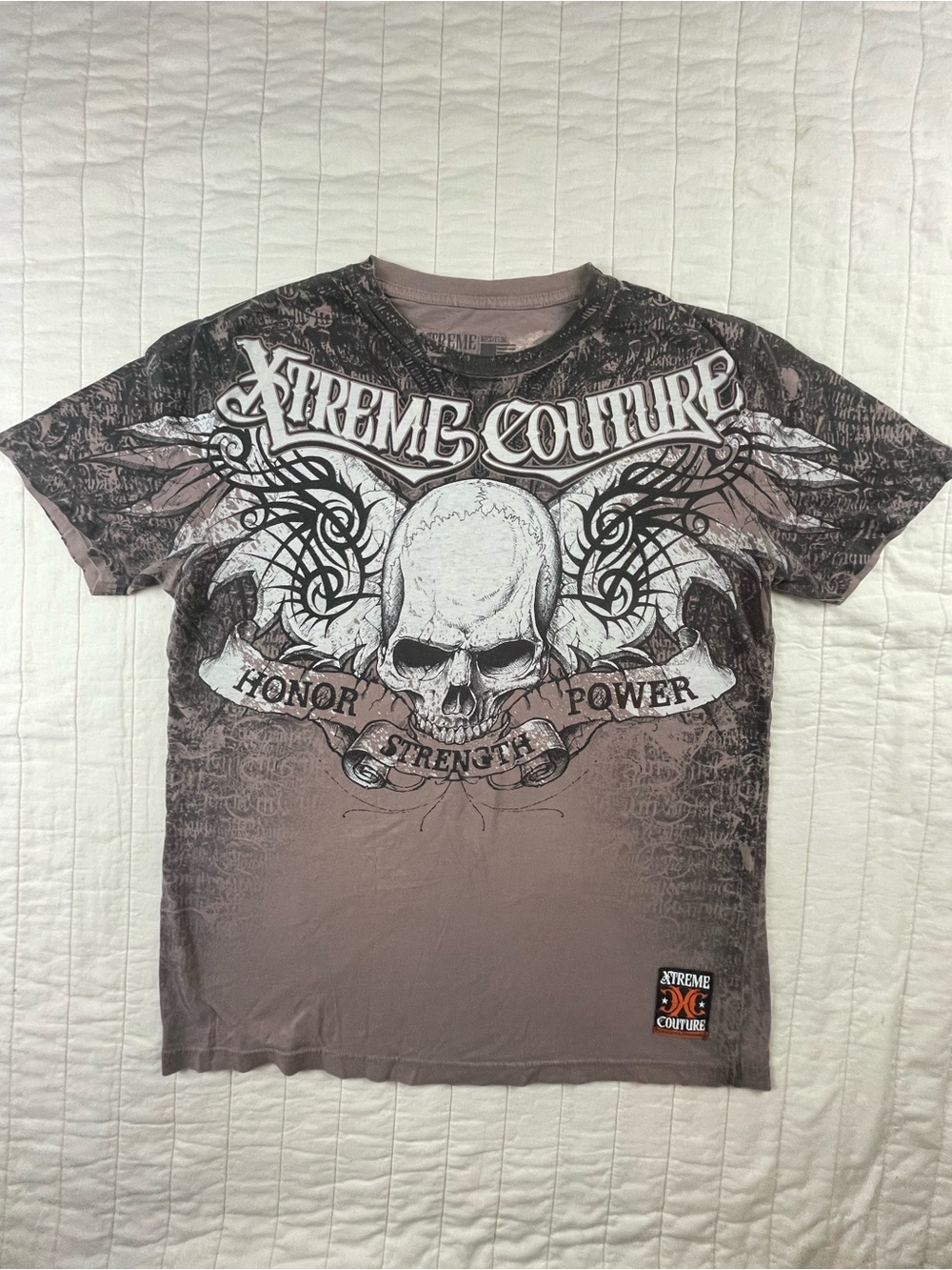 Xtreme Couture Y2K Gothic Skull Cotton Tee  Medium